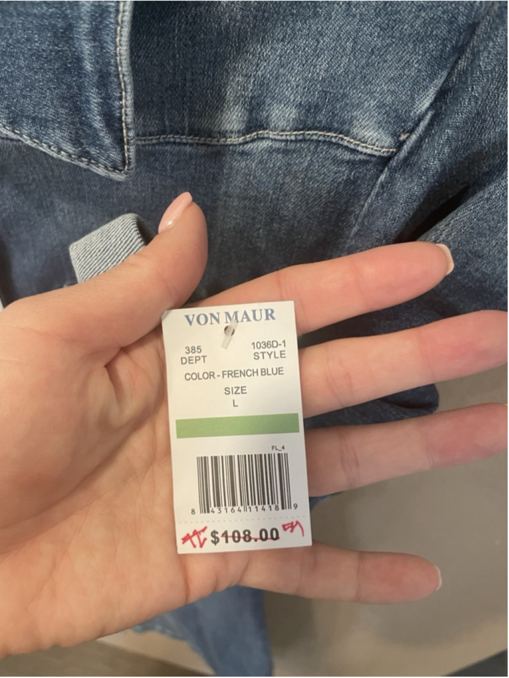 Wash Lab Women's Blue Jean Cotton Stretch Denim Midi Shirtdress Size Large - Picture 5 of 8